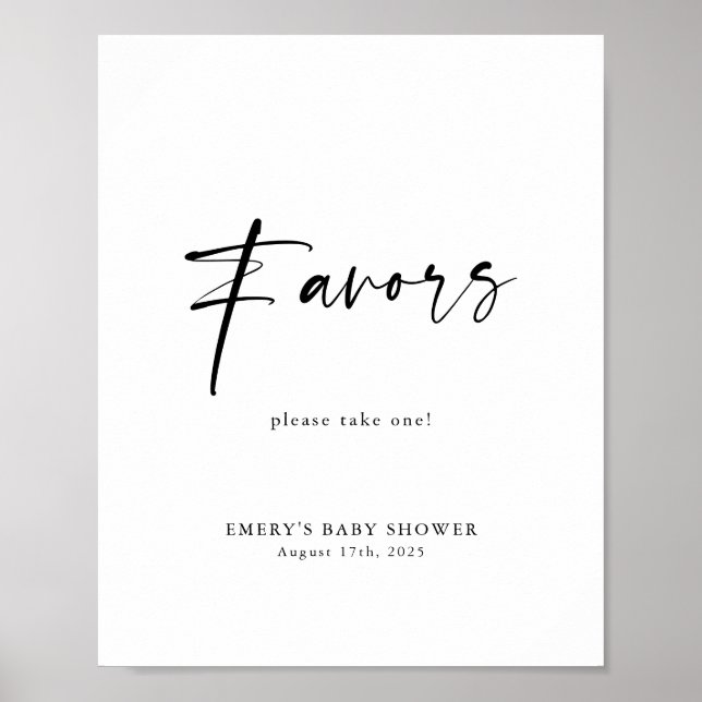 Undertecknande av favoriter i modern babyvy poster (Framsidan)