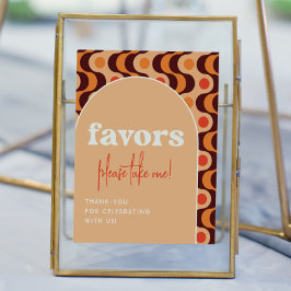 Undertecknande av favoriter i Retro Arch Orange We Poster