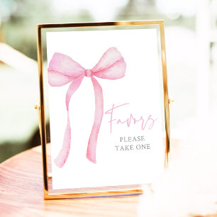 Undertecknande av favoriter i rosa Bow Coquette Bi Poster