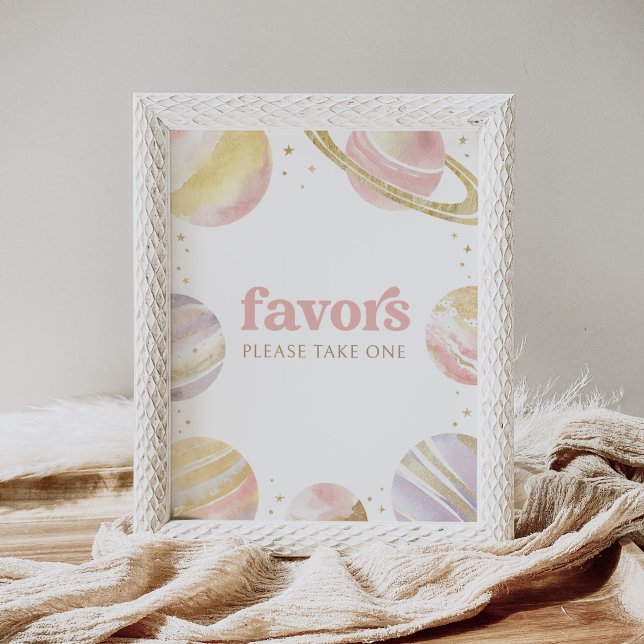 Undertecknande av favoriter i rosa Rymden Girl Bir Poster (Skapare uppladdad)