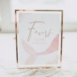 Undertecknande av favoriter i rosa Sjöjungfru Girl Poster