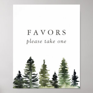Undertecknande av favoriter i Rustic Woodland Wedd Poster