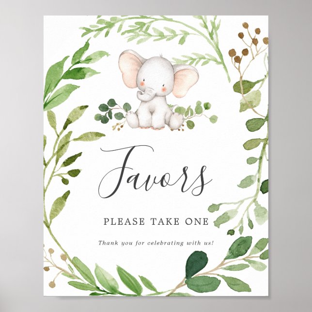 Undertecknande av favoritfavoriter för elefant bab poster (Framsidan)