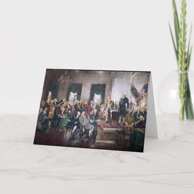 Undertecknande av Förenta staternas konstitution a Kort (Framsida)