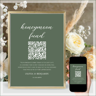 Undertecknande av Forest Grönt Honeymoon Fund QR C Poster