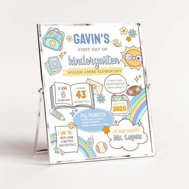 Undertecknande av första dagen i back to school poster (First Day Back to School Board Sign)