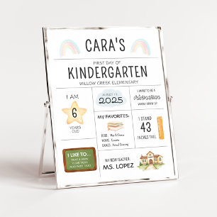 Undertecknande av första dagen i skolan Kindergart Poster