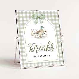 Undertecknande av Gingham Mallard Anka Baby Shower Poster