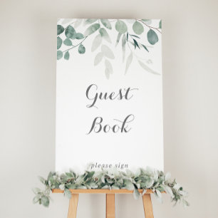 Undertecknande av Greenery Eucalyptus Guest Bok Poster