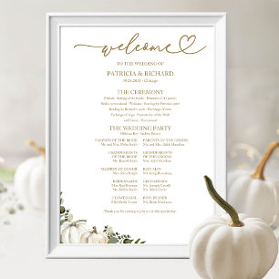 Undertecknande av Greenery Pumpkin Fall Wedding Pr Poster