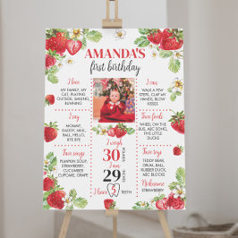 Undertecknande av jordgubbstest första födelsedag poster