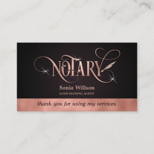 Undertecknande av lån i Tack till Notary elegant g Visitkort