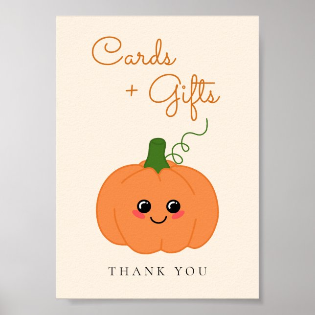 Undertecknande av Little Cute Pumpkin-kort och pre Poster (Framsidan)