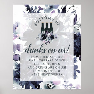 Undertecknande av marinen Blommigt Bröllop Öppet P Poster