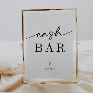 Undertecknande av minimalistiskt Pengarar Pub Bröl Poster