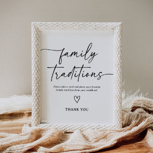 Undertecknande av Modern Script Baby Shower Family Poster