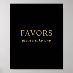 Undertecknande av moderna minimala svartvita Guld- Poster