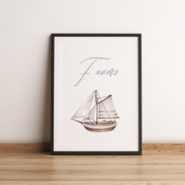 Undertecknande av Nautisk havsbåt Favor Bord Poster