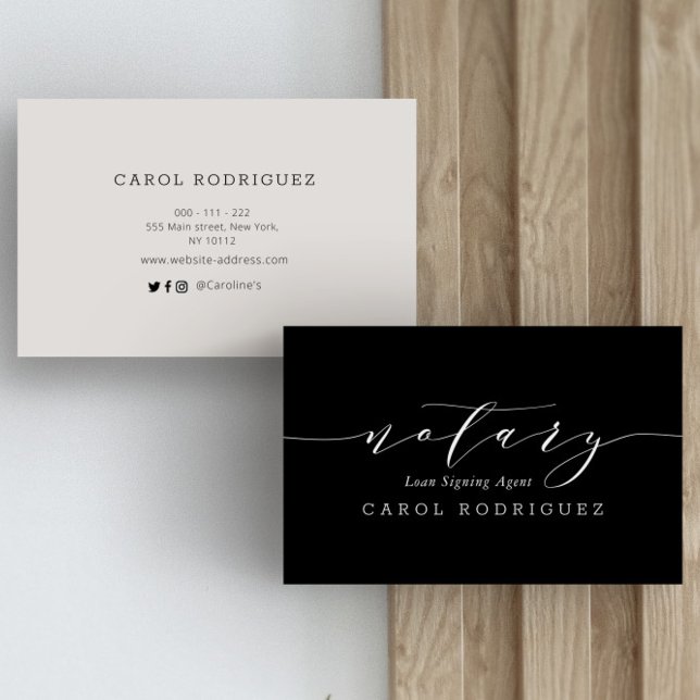 Undertecknande av notarielån i agent visitkort (Skapare uppladdad)