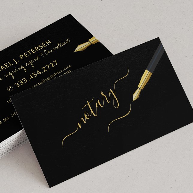 Undertecknande av notarius publicus i agent visitkort (Skapare uppladdad)