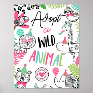 Undertecknande av party Animals Adoption Center Poster