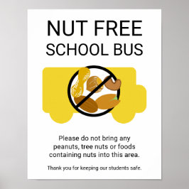 Undertecknande av Peanut & Träd Nöt Free School Bu Poster