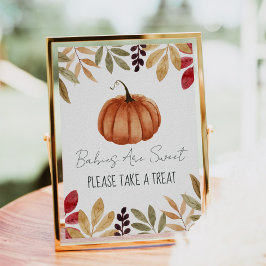 Undertecknande av Pumpkin Fall Baby Shower Sweare Poster