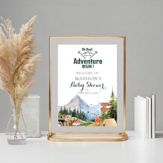 Undertecknande av rustiska trädjord för babyduschf poster (Skapare uppladdad)