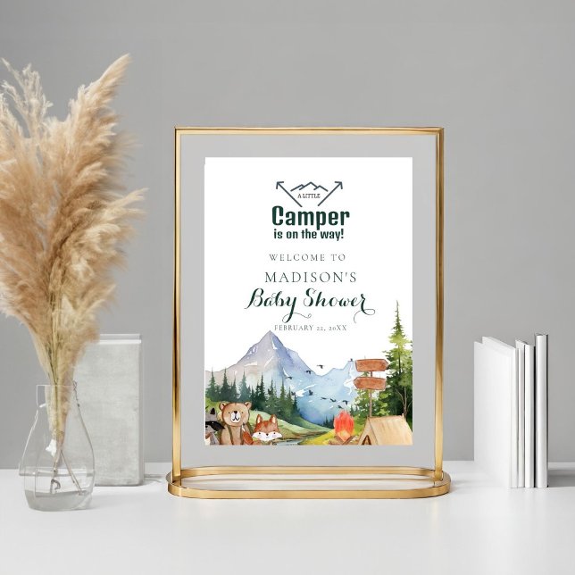 Undertecknande av rustiska trädjord för babyduschf poster (Skapare uppladdad)