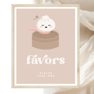 Undertecknande av små duplar Bao Dim Sum Favors Poster