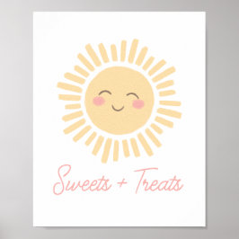 Undertecknande av solskensfärgade Födelsedagsfeste Poster