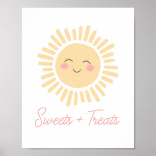 Undertecknande av solskensfärgade Födelsedagsfeste Poster