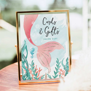 Undertecknande av vacker Sjöjungfru Girl Födelseda Poster