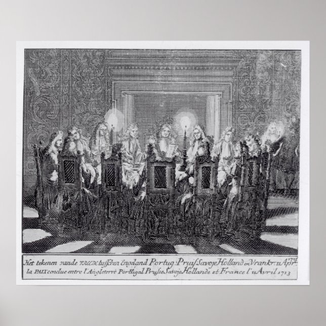 Undertecknandet av Utrechtfördraget Poster (Framsidan)