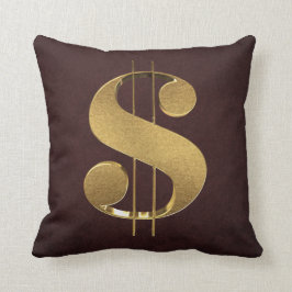 undertecknar den guld- dollaren 3D Kudde