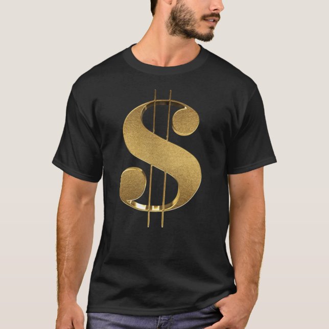 undertecknar den guld- dollaren 3D T Shirt (Framsida)