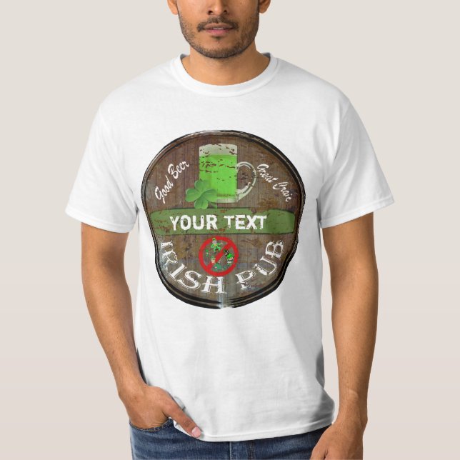 Undertecknar den irländska puben för den roliga t-shirt (Framsida)