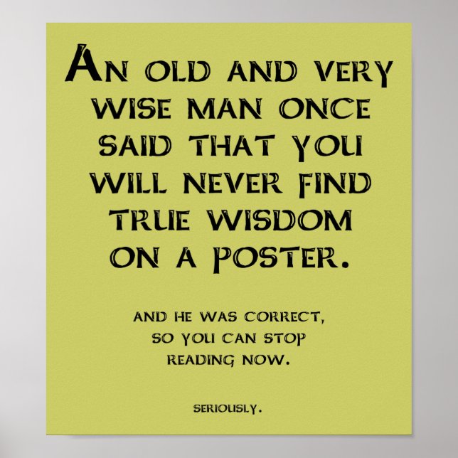 Undertecknar den roliga affischen för den kloka poster (Framsidan)