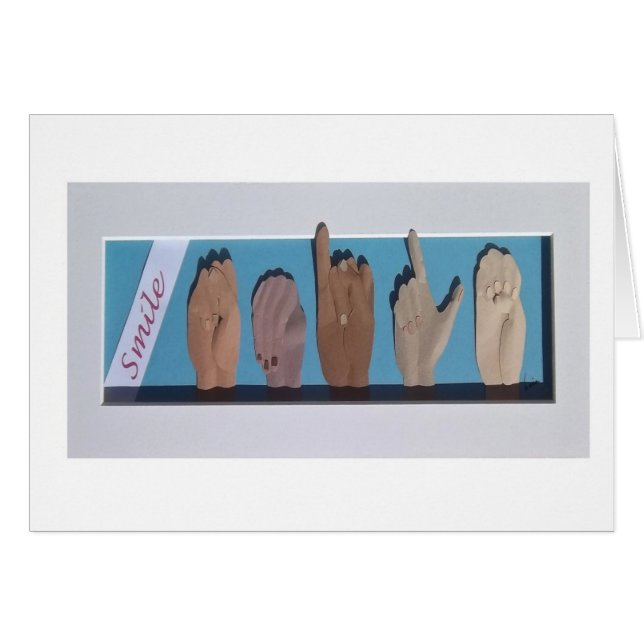 "Undertecknar leendet" in språk OBS Kort (Framsidan Horizontal)