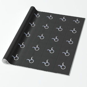Undertecknar lik OxenZodiac för kromen på svart Presentpapper