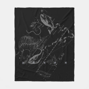 Undertecknar lik Pisces för kromen Zodiac på Fleecefilt