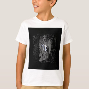 Undertecknar lik vågZodiac för kromen på svart T-shirt