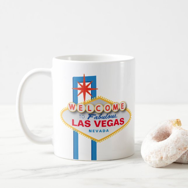 "Undertecknar välkomnandet till sagolika Las Vegas Kaffemugg (Med munk)