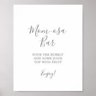 Undertecknare för minimalistiskt Silver babyduscha Poster