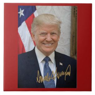 UNDERTECKNAT AV PRESIDENT TRUMP TILE KAKELPLATTA