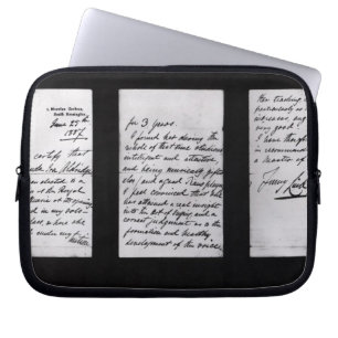 Undertecknat brev, 1887 (skriva och bläck på laptop sleeve