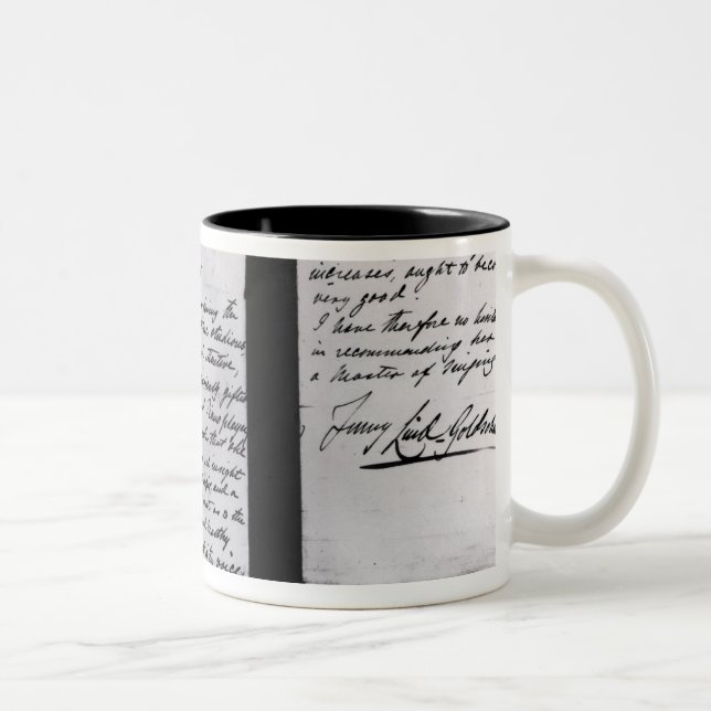 Undertecknat brev, 1887 (skriva och bläck på Två-Tonad mugg (Höger)