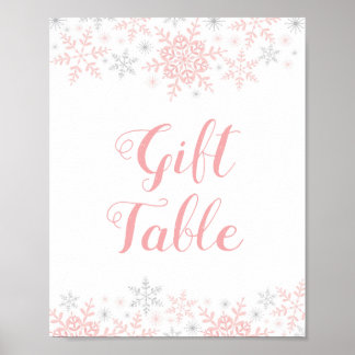 Undertecknet Bord i den lilla snöflingan, babyskor Poster