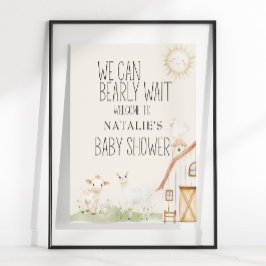 Undertecknet boskap Meadow Friends Baby Shower Poster