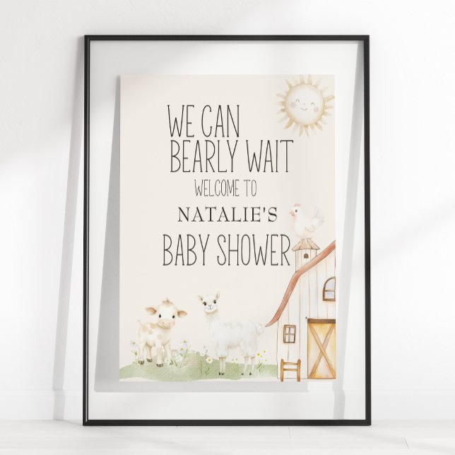 Undertecknet boskap Meadow Friends Baby Shower Poster (Skapare uppladdad)